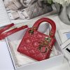dior mini lady bag red