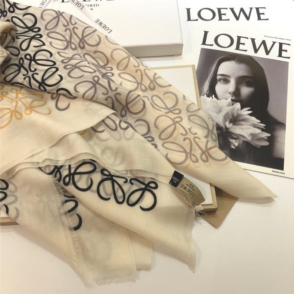 loewe anagram scarf in wool and cashmere - Image 9