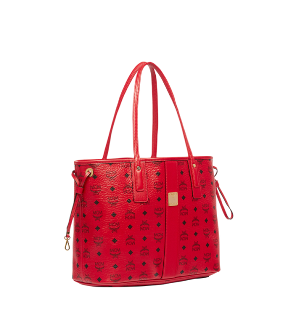 MCM Reversible Liz Shoppers in Visetos Ruby Red Tote Bags MWP7AVI22RU001 - Image 3