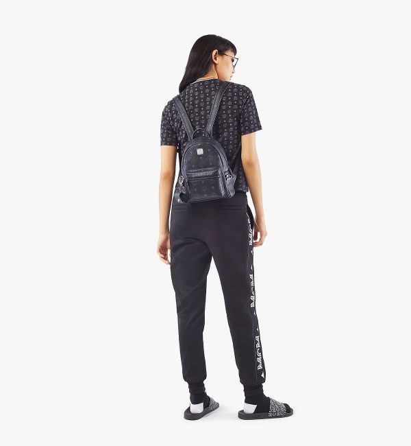 MCM Stark Side Studs Backpack in Visetos Black - Image 24