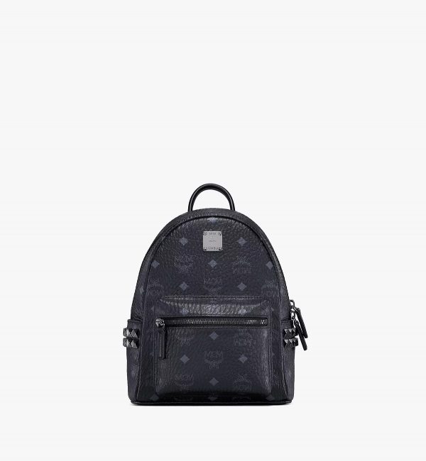 MCM Stark Side Studs Backpack in Visetos Black - Image 19