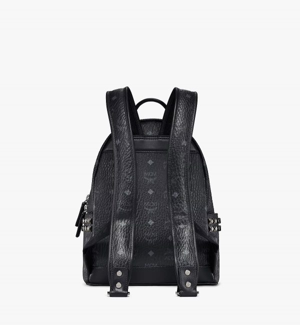 MCM Stark Side Studs Backpack in Visetos Black - Image 13