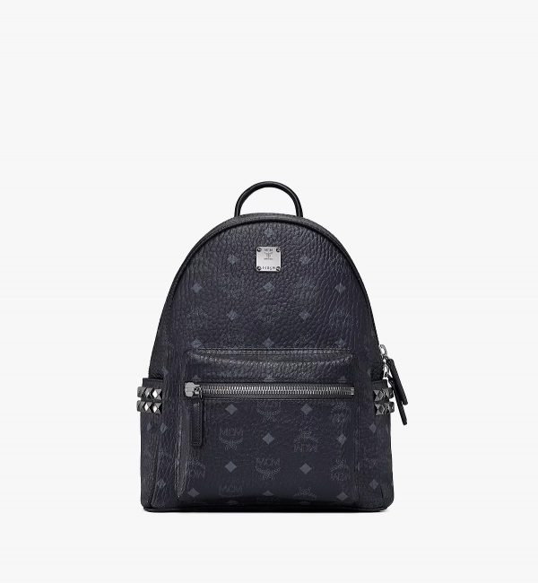 MCM Stark Side Studs Backpack in Visetos Black - Image 10