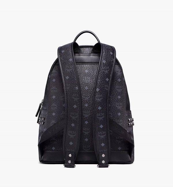 MCM Stark Side Studs Backpack in Visetos Black - Image 3