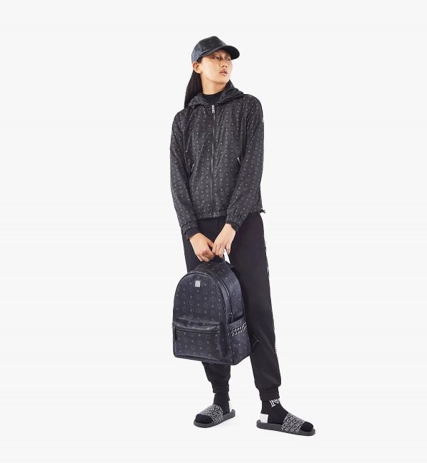 MCM Stark Side Studs Backpack in Visetos Black - Image 8