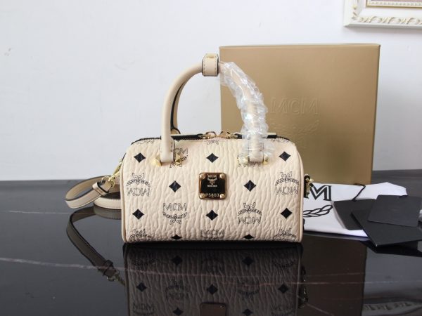 Mcm Mini Boston Pillow Bag Icecream