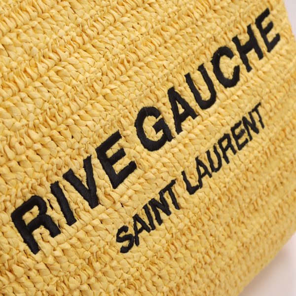 YSL Yves Saint Laurent ???? ?????? ???? ??? Raffia Crochet Yellow - Image 25