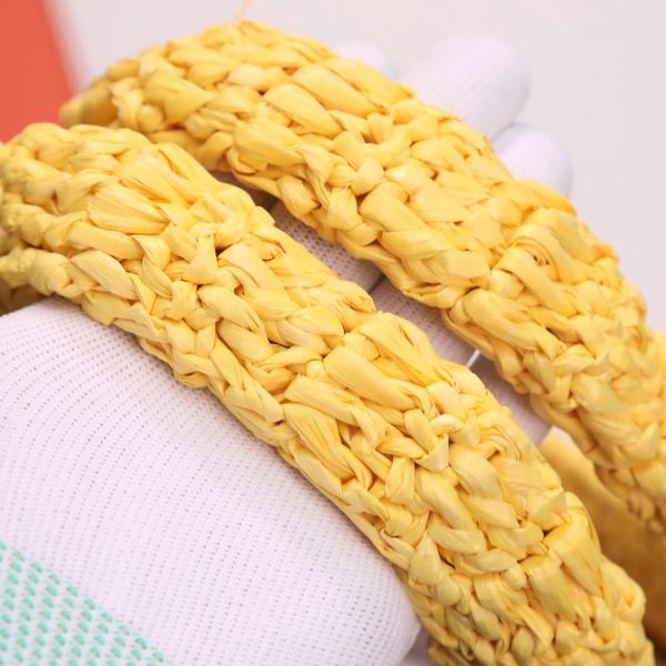 YSL Yves Saint Laurent ???? ?????? ???? ??? Raffia Crochet Yellow - Image 23