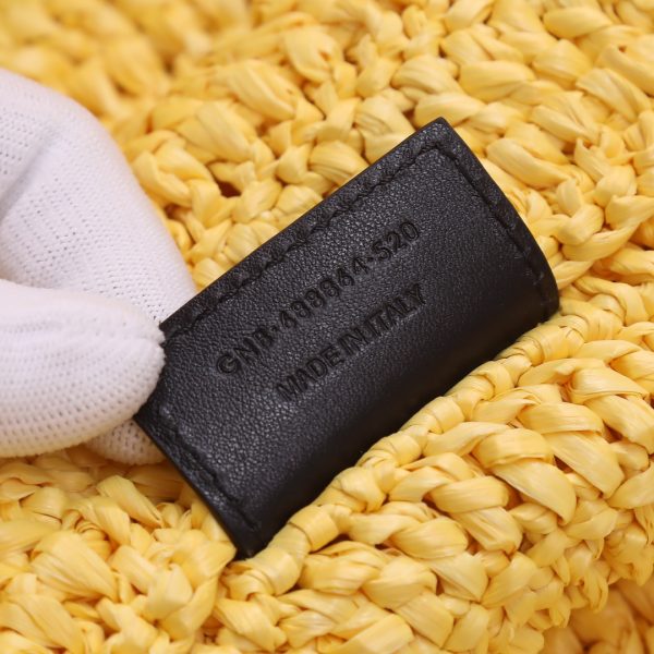 YSL Yves Saint Laurent ???? ?????? ???? ??? Raffia Crochet Yellow - Image 21