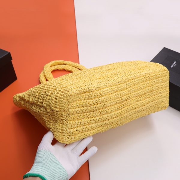 YSL Yves Saint Laurent ???? ?????? ???? ??? Raffia Crochet Yellow - Image 13