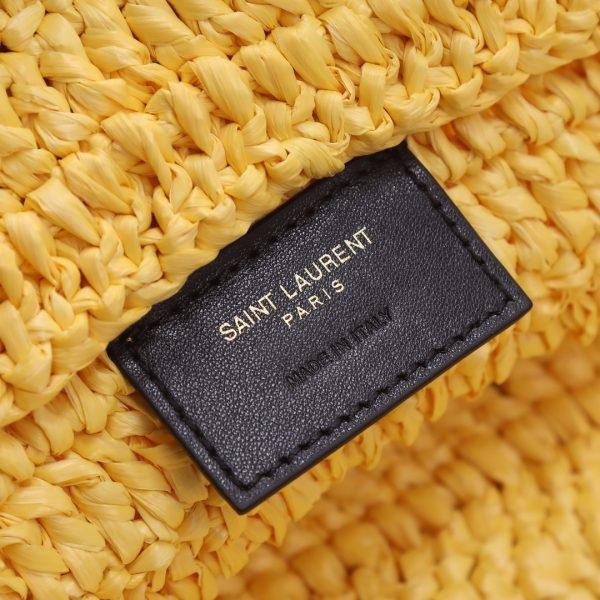 YSL Yves Saint Laurent ???? ?????? ???? ??? Raffia Crochet Yellow - Image 11