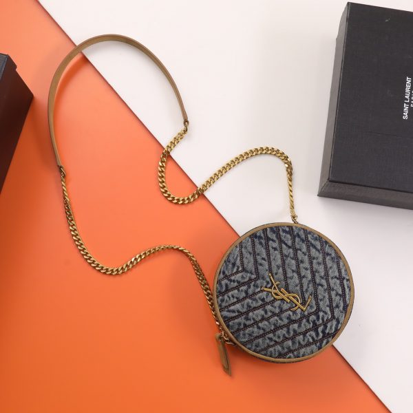 YSL Yves Saint Laurent Vinyle round cake bag