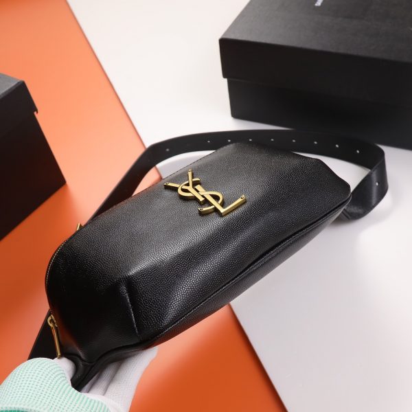 YSL Yves Saint Laurent Classic fanny pack or chest bag in black leather - Image 5