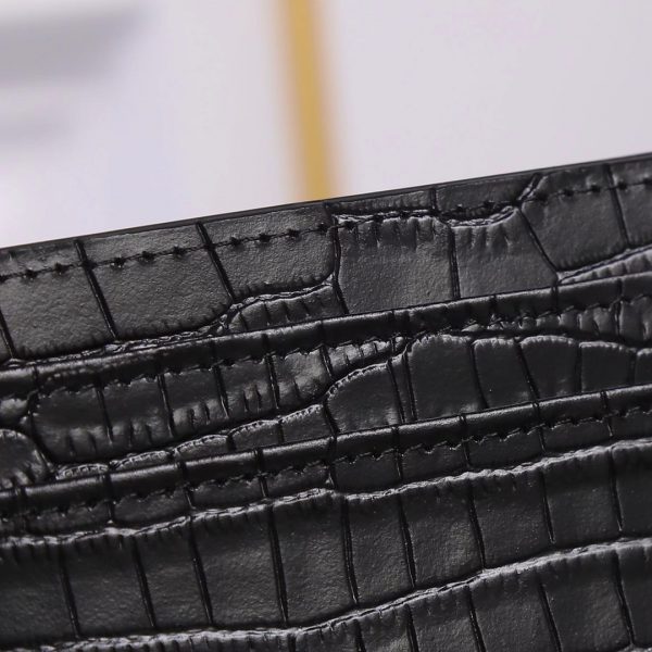 YSL Yves Saint Laurent SLP Crocodile Print Card Holder Gold logo - Image 5