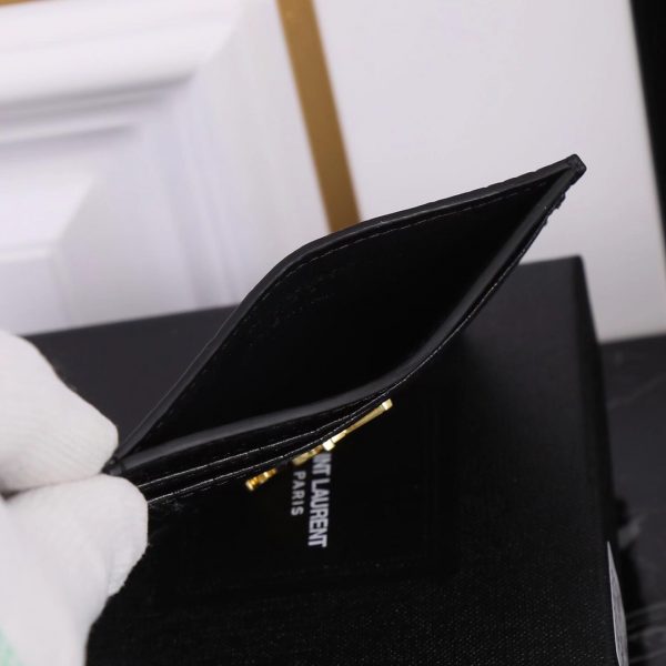 YSL Yves Saint Laurent SLP Crocodile Print Card Holder Gold logo - Image 7