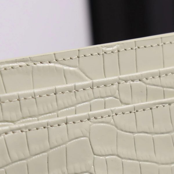 YSL Yves Saint Laurent SLP Crocodile Print Card Holder Gold logo - Image 20