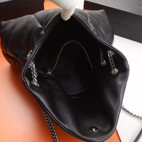 YSL Yves Saint Laurent ?????? ?????? Quilted Leather Bag Black - Image 8