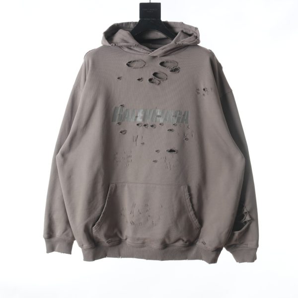 Balenciaga letter printing holes -hooded sweater