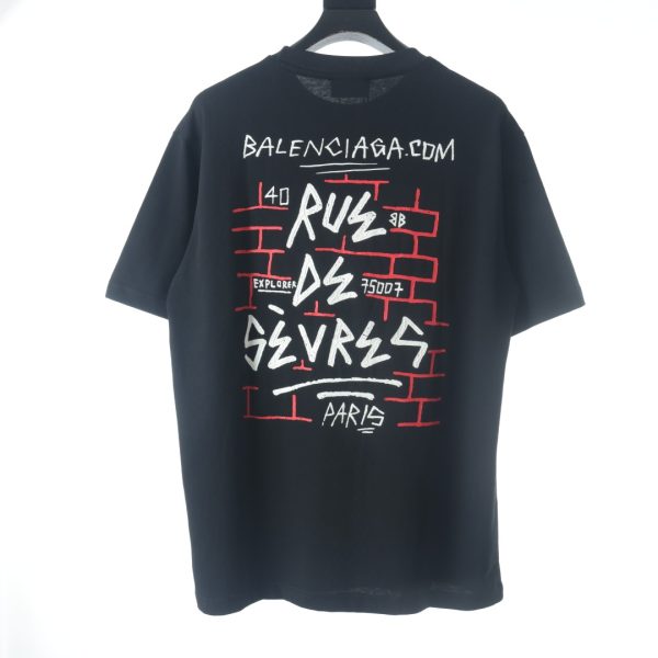Balenciaga BLCG 22SS Washed Letter Water Drop Shirts - Image 9