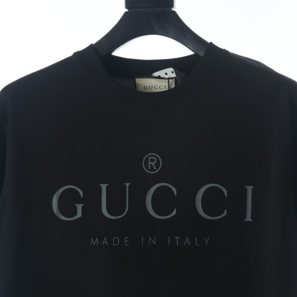GUCCI chest letter print short-sleeved T-shirt black - Image 3