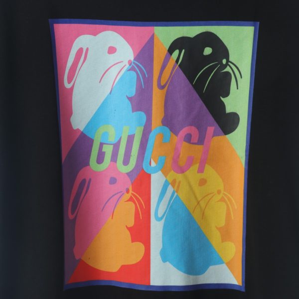 Gucci Year of the Rabbit Limited Color Rabbit Print Short Sleeves black - Image 5
