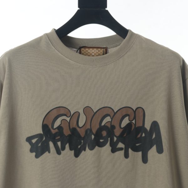 Gucci Balenciaga joint overlapping letters short-sleeved T-shirt - Image 3