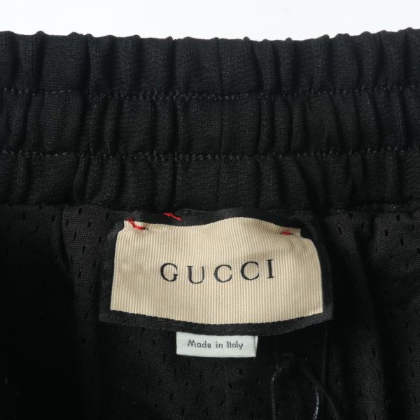 GUCCI dark pattern black shadow red and green webbing shorts - Image 3