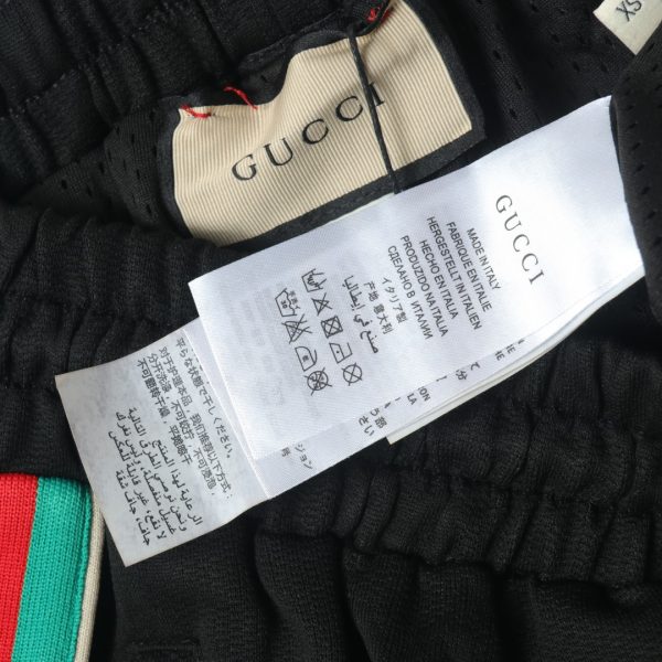 GUCCI dark pattern black shadow red and green webbing shorts - Image 8
