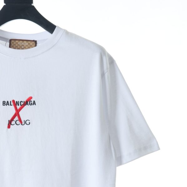 Gucci & Balenciaga joint error embroidery letter short-sleeved T-shirt - Image 4