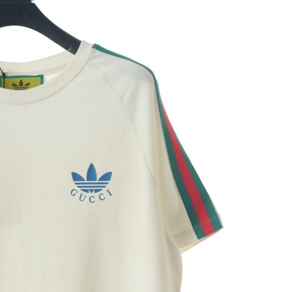 Gucci & Adidas clover print webbing short-sleeved T-shirt - Image 4