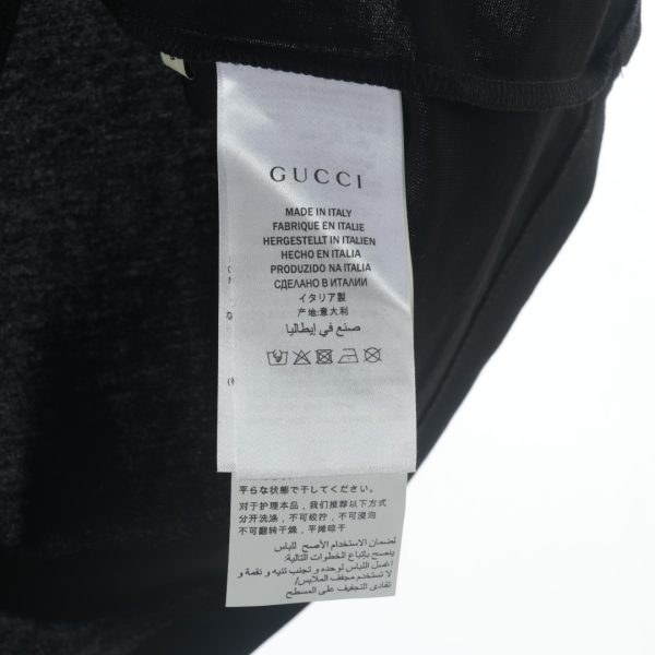 Gucci & Balenciaga joint blue and red embroidered letters short-sleeved T-shirt black - Image 8