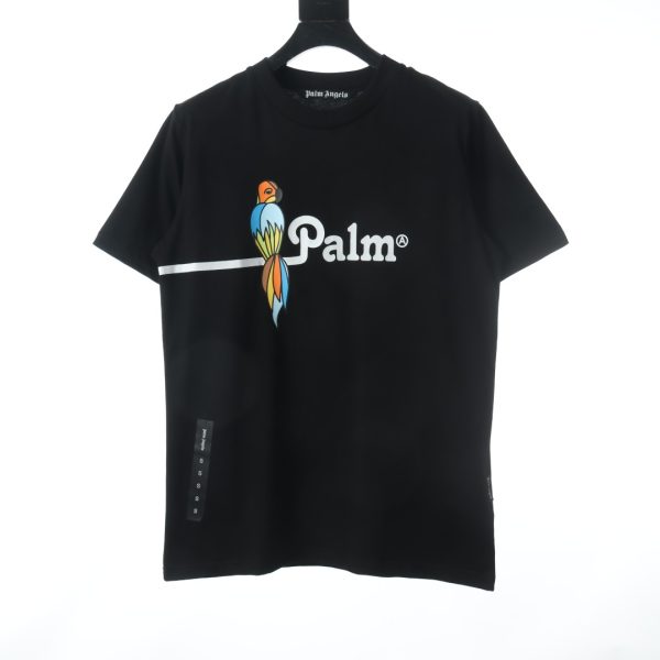 PALM ANGELS summer new parrot print short-sleeved T-shirt black