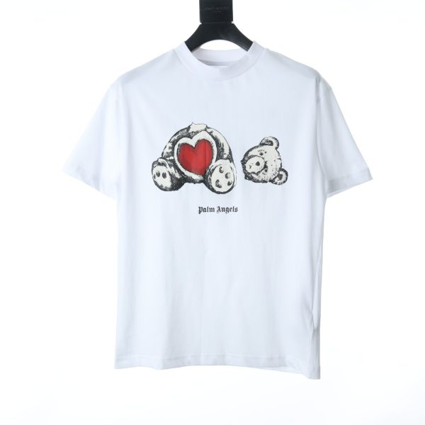 Palm Angels heart severed teddy bear print short sleeves