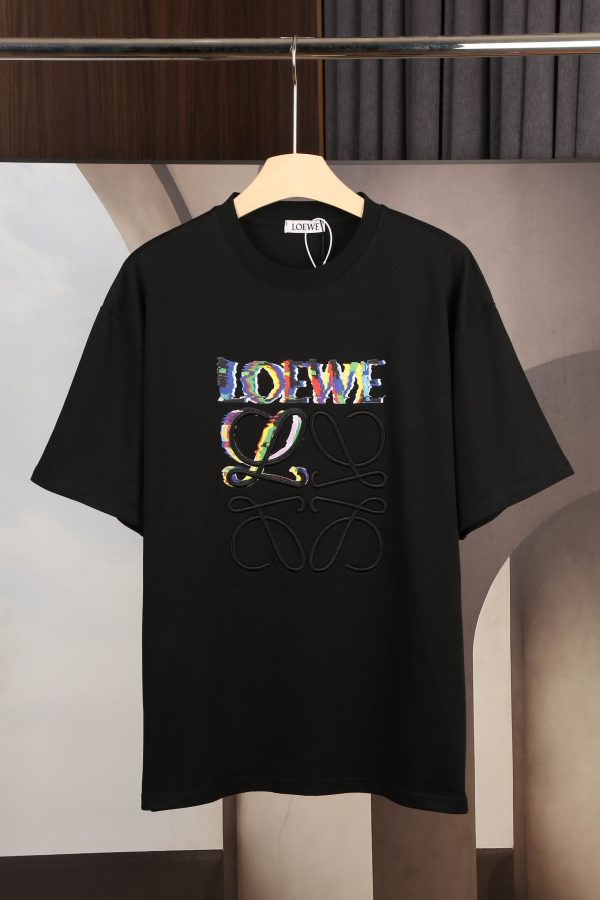 High-quality LOEWE23 new style, high-quality ?Heavy double yarn 280g32 counts, smooth cotton washable feel, front and rear high-end embroidery printing - Image 3