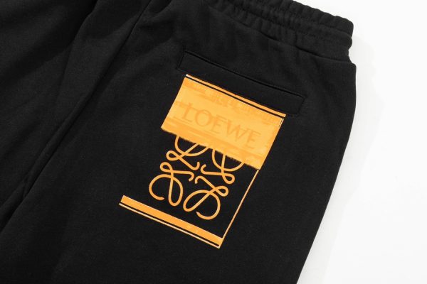 LOEWE graffiti embroidery letters embroidery five-point pants - Image 6