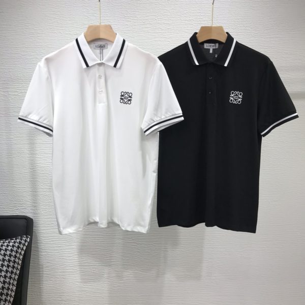 LOEWE 2023 Spring/Summer New Products Embroidered Logo Ribbon Contrast Color POLO Shirt