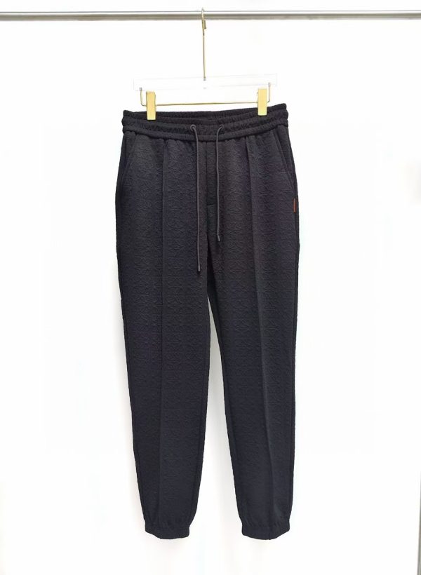 23SS spring and summer new Loewe drawstring casual pants exclusive for specific dark pattern embossed fabric thin section comfortable and breathable - Image 3