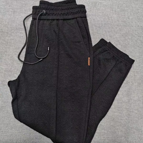 23SS spring and summer new Loewe drawstring casual pants exclusive for specific dark pattern embossed fabric thin section comfortable and breathable - Image 9