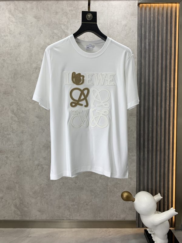 Loewe can wear 200+ catties 2023 spring and summer latest style, spring and summer half-sleeved custom double-sided long-staple cotton illustration design - Image 2
