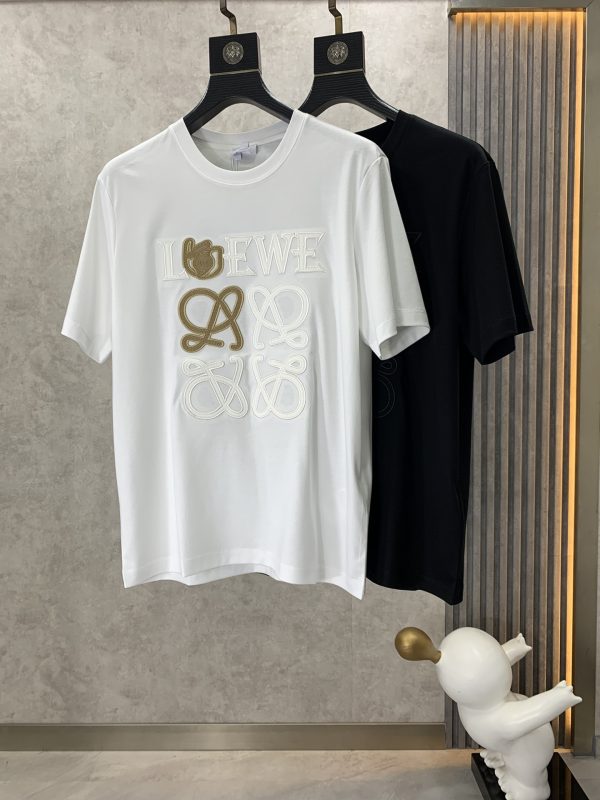 Loewe can wear 200+ catties 2023 spring and summer latest style, spring and summer half-sleeved custom double-sided long-staple cotton illustration design - Image 10