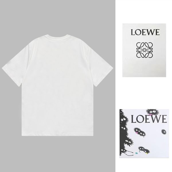 LOEWE 23SS flower embroidery short sleeves] Heavy industry embroidery, the fabric is imported from the original factory custom 40s double-strand smooth cotton, the fabric is soft, comfortable and breathable - Image 3