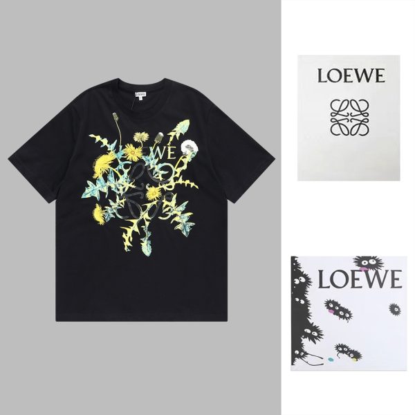 LOEWE 23SS Floral Embroidery Short Sleeves] Heavy industrial embroidery, the fabric is imported from the original factory and customized 40s double-strand smooth cotton, the fabric is soft and comfortable to the touch - Image 2