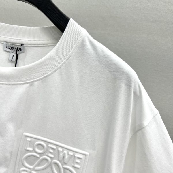 Loewe- 2023ss spring and summer new three-dimensional embossed letter printing round neck short-sleeved T-shirt, easy to wear without losing fashion - Image 7