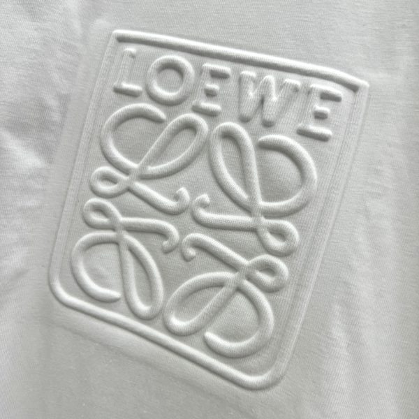Loewe- 2023ss spring and summer new three-dimensional embossed letter printing round neck short-sleeved T-shirt, easy to wear without losing fashion - Image 10