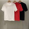 LOEWE 2023 men's round neck short-sleeved T-shirt is new! Signature embroidered small LOGO, simple but exquisite, selected customer-supplied imported fabrics