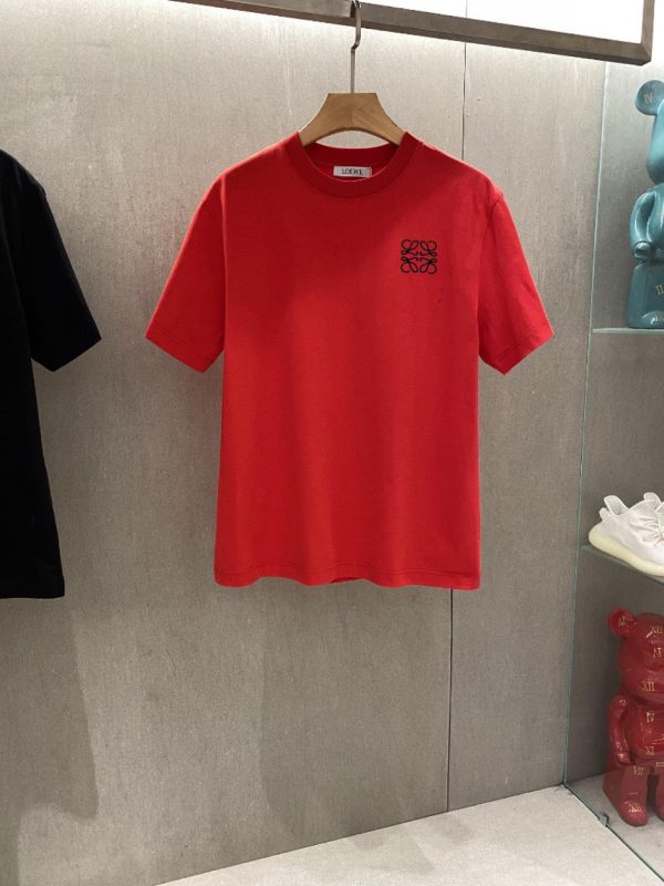 LOEWE 2023 men's round neck short-sleeved T-shirt is new! Signature embroidered small LOGO, simple but exquisite, selected customer-supplied imported fabrics - Image 8