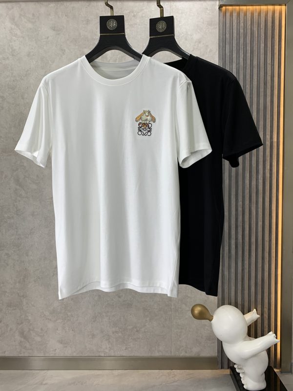 Loewe 2023 summer new product ? fashion round neck short sleeves ? high-end custom all-match style counter classic element design