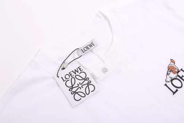 Loewe, Loewe 23ss embroidered Logo back print couple short-sleeved T-shirts. High-end minimalist style that never gets tired of looking at white, two-color three-dimensional embroidery puppy ? - Image 13
