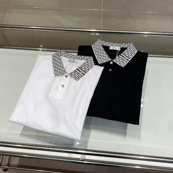 Dior spring and summer fashion short-sleeved mercerized pearl cotton polo POLO shirt - Image 7