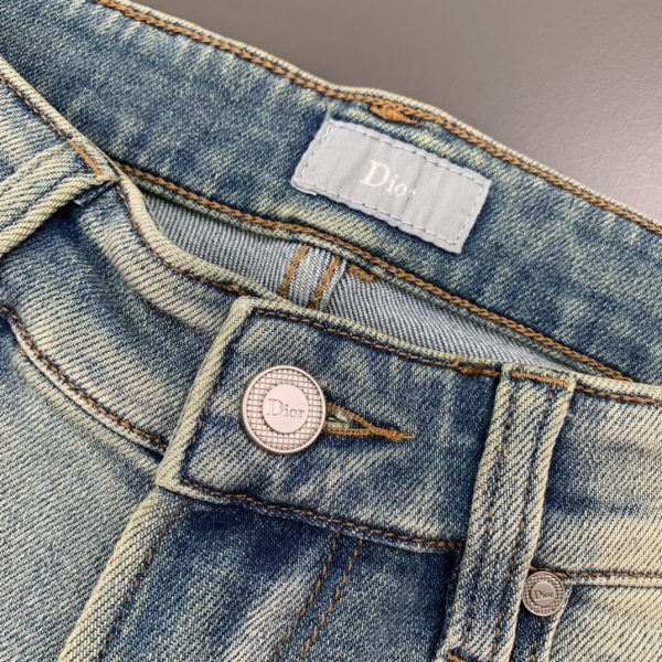 Dior 2023 spring and summer new denim products, high-quality original orders, heavy industry washed jeans, imported original washed elastic fabrics - Image 5